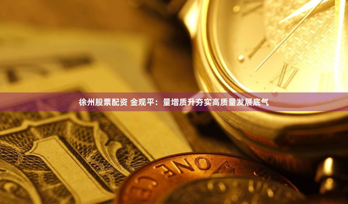 徐州股票配资 金观平：量增质升夯实高质量发展底气