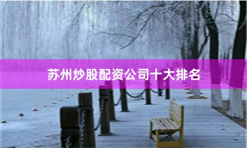 苏州炒股配资公司十大排名